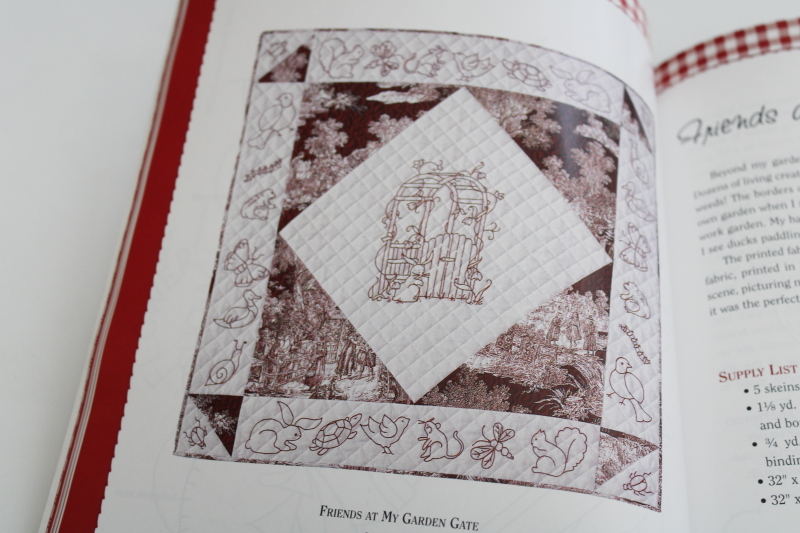 photo of redwork embroidery books, full size vintage style designs to embroider red or blue #4