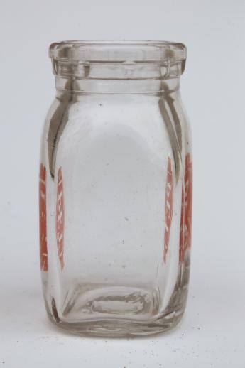 photo of restaurant ware mini milk creamer, vintage glass milk bottle advertising Pet cream  #3