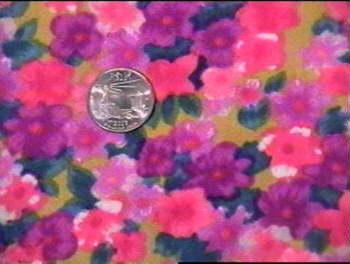 photo of retro 60s floral print crepe fabric #1