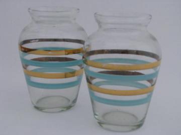 catalog photo of retro 50's glass, pair tiny vintage vases