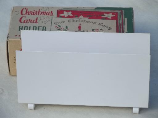 photo of retro 50s vintage Christmas print metal card file box & letter holder #4