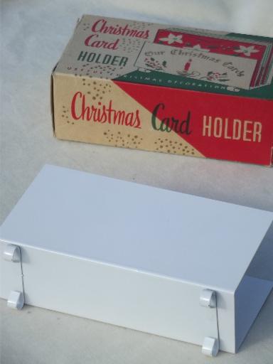 photo of retro 50s vintage Christmas print metal card file box & letter holder #5