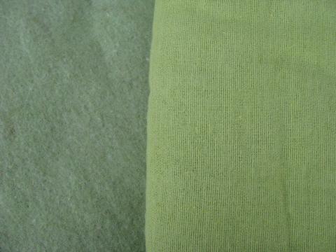 photo of retro 60s lime green blankets, vintage sheet blanket & bed blanket #4