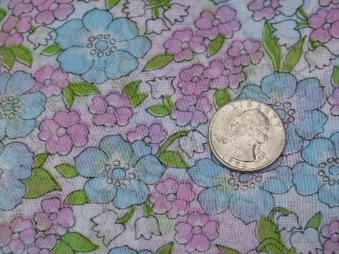 photo of retro 60s vintage fabric, crisp and sheer w/ spring flowers print #1