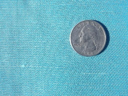 photo of retro 60s vintage poly fabric, sheer aqua blue solid color #1