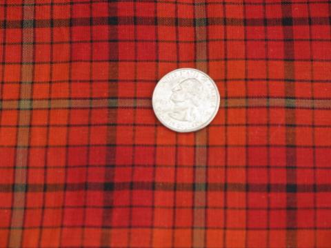 photo of retro 60s-70s cotton and blend plaid fabric lot, vintage plaids and tartan #3