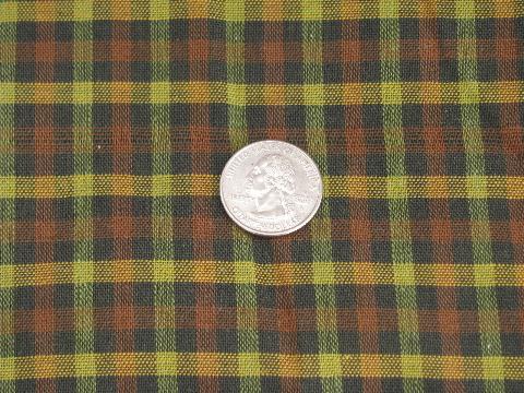 photo of retro 60s-70s cotton and blend plaid fabric lot, vintage plaids and tartan #5