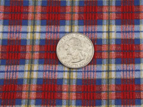 photo of retro 60s-70s cotton and blend plaid fabric lot, vintage plaids and tartan #3