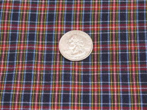 photo of retro 60s-70s cotton and blend plaid fabric lot, vintage plaids and tartan #6