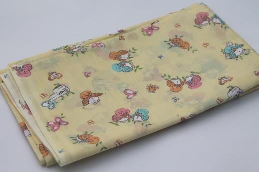 photo of retro 70s baby owls print cotton blend fabric, vintage novelty print fabric #3