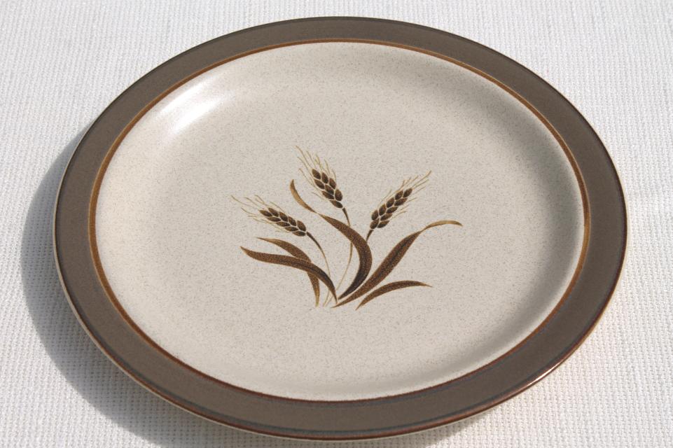 photo of retro 70s vintage Autumn Wheat Japan stoneware pottery Sears dinnerware set for 8 #6