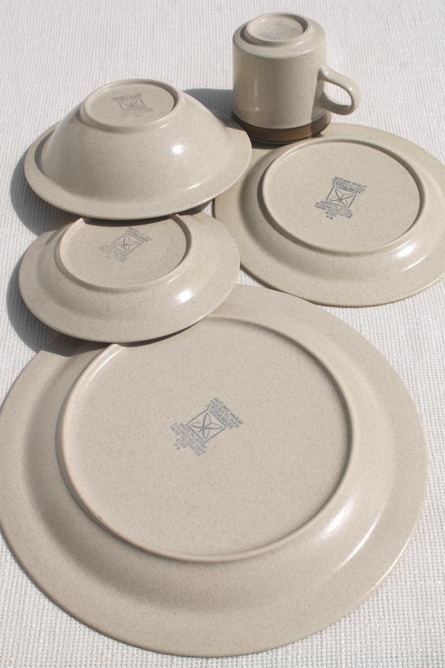 photo of retro 70s vintage Autumn Wheat Japan stoneware pottery Sears dinnerware set for 8 #9