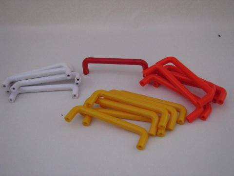 photo of retro 70s vintage plastic drawer/door handles bright colors #1