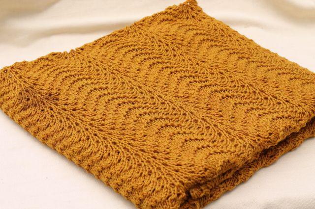 photo of retro autumn colors knit lace & crochet chevrons afghans, vintage throw blankets for fall #3