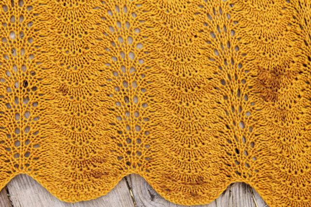 photo of retro autumn colors knit lace & crochet chevrons afghans, vintage throw blankets for fall #9