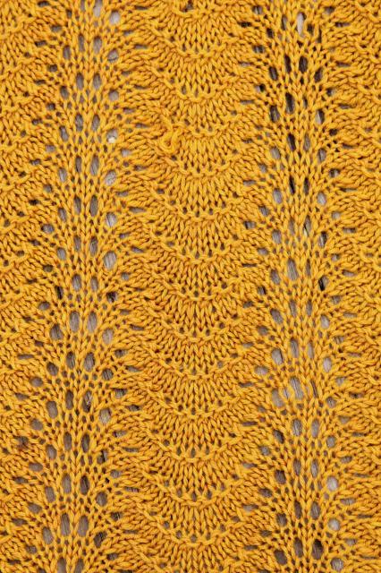 photo of retro autumn colors knit lace & crochet chevrons afghans, vintage throw blankets for fall #10