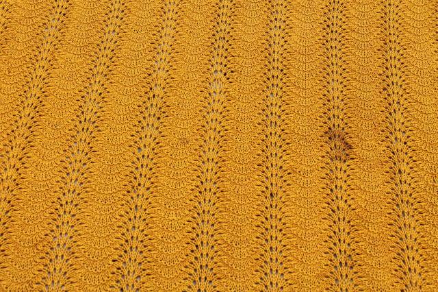 photo of retro autumn colors knit lace & crochet chevrons afghans, vintage throw blankets for fall #11