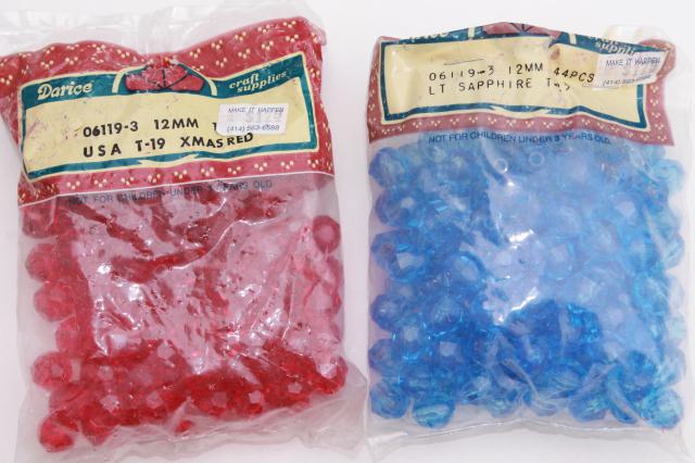 photo of retro colored plastic beads for beading crafts or Christmas ornaments #5