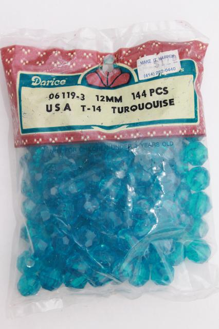 photo of retro colored plastic beads for beading crafts or Christmas ornaments #6