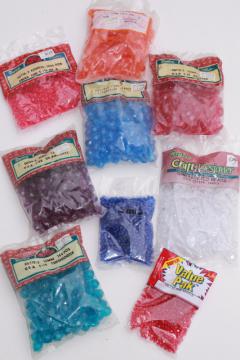 catalog photo of retro colored plastic beads for beading crafts or Christmas ornaments