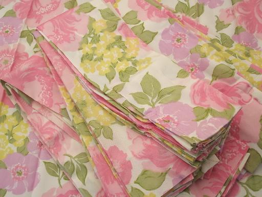 photo of retro flowers curtain panels, 60s 70s vintage taffeta fabric curtains  #3