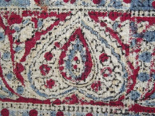 photo of retro hippie vintage India paisley block print cotton fabric for cutting #1