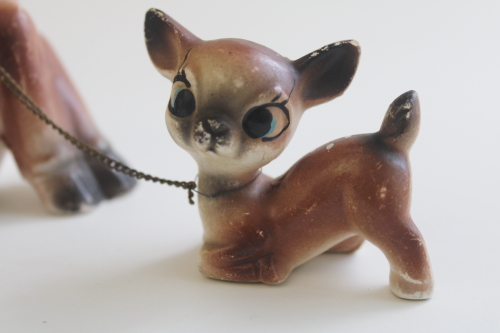 photo of retro kitschy big eyed deer family, vintage Japan ceramic figurines mama & babies  #9