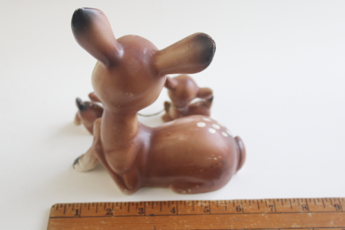 photo of retro kitschy big eyed deer family, vintage Japan ceramic figurines mama & babies  #14