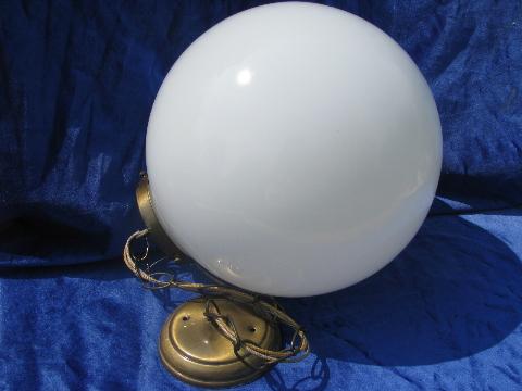 photo of retro lighting, 60s mod big round ball hanging lamp, vintage ceiling fixure #3