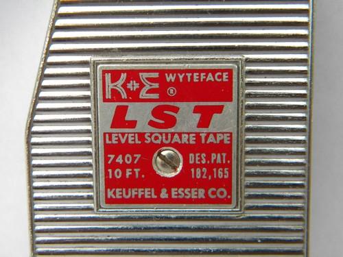 photo of retro mid-century K + E Keuffel & Esser tape measure w/spirit level #3