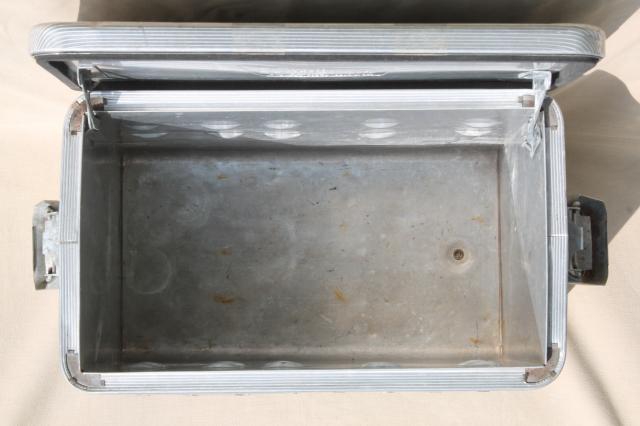 photo of retro mid-century vintage all metal cooler, Kampkold Kooler ice chest for camping or travel #2