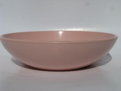 photo of retro mid-century vintage pink melmac divided bowl, salad bowls #4