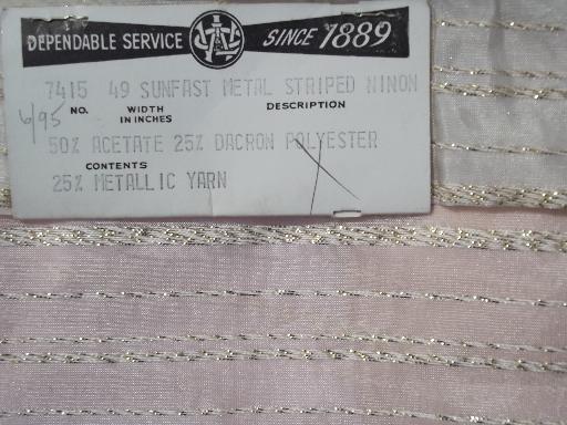 photo of retro mid-century vintage upholstery fabric samples lot, gold and silver shot #2