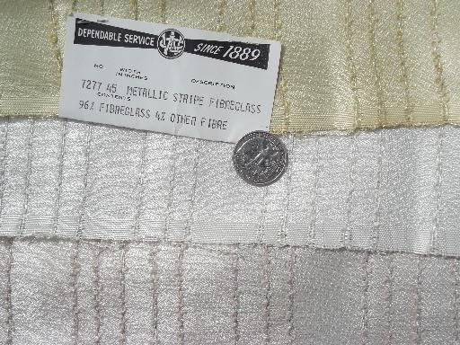 photo of retro mid-century vintage upholstery fabric samples lot, gold and silver shot #3