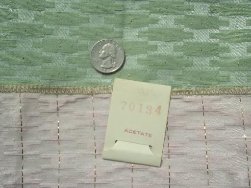 photo of retro mid-century vintage upholstery fabric samples lot, gold and silver shot #5