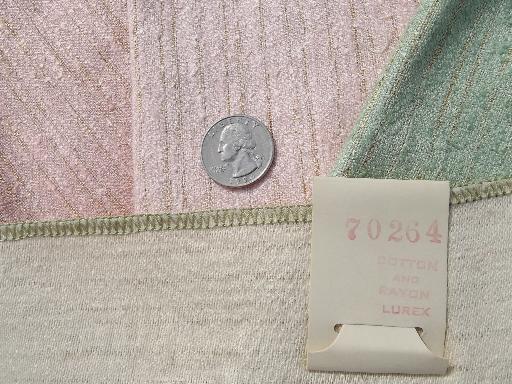 photo of retro mid-century vintage upholstery fabric samples lot, gold and silver shot #9