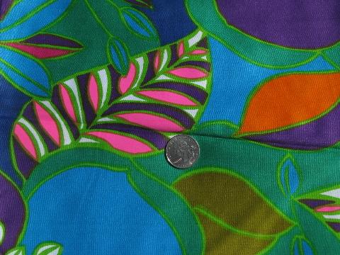 photo of retro mod 60s vintage print fabric lot, op art flowers, psychedelic colors! #3