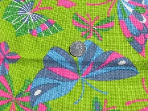 photo of retro mod 60s vintage print fabric lot, op art flowers, psychedelic colors! #6