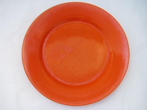 photo of retro orange / fiesta green, vintage Gladding-McBean Franciscan California pottery plates #3