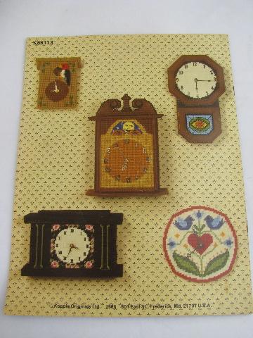 photo of retro patterns kitchen wall clocks to make in plastic canvas, cuckoo clock etc. #2