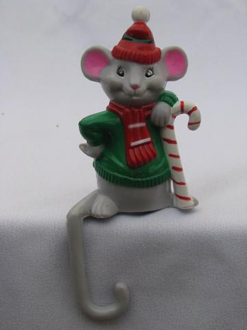 photo of retro plastic Santa, elves, Christmas figures shelf sitter stocking hooks #5