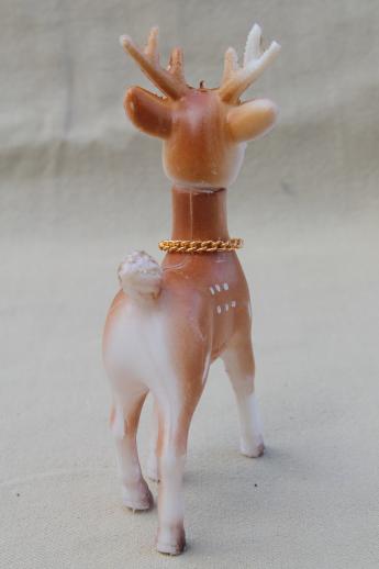 photo of retro plastic reindeer Christmas decorations, vintage Hong Kong baby deer w/ bells #5