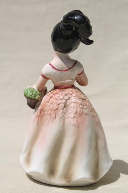 photo of retro ponytail girl china figurine, hand painted ceramic vintage Enesco Japan #5