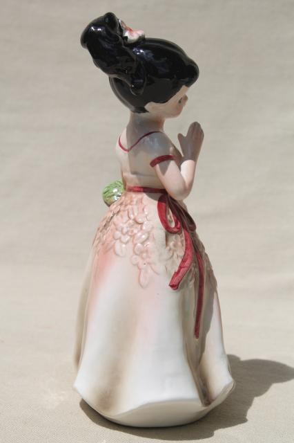 photo of retro ponytail girl china figurine, hand painted ceramic vintage Enesco Japan #6