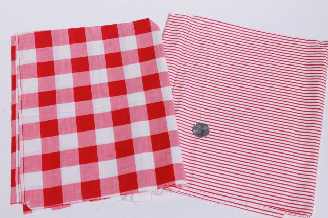 photo of retro prints, stripes, plaid fabrics, lot of vintage cotton & cotton blend fabric #2