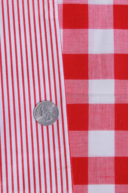 photo of retro prints, stripes, plaid fabrics, lot of vintage cotton & cotton blend fabric #3