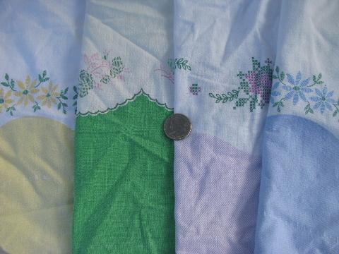 photo of retro vintage 40s-50s fabric scrap lot, tiny prints for quilts, doll clothes #2