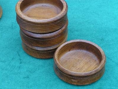 photo of retro vintage 60's danish modern teak wood salad set #2