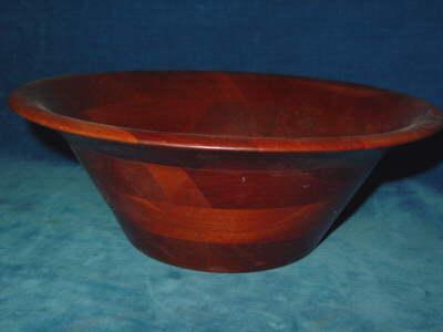 photo of retro vintage 60's wood salad set, large & small bowls #2