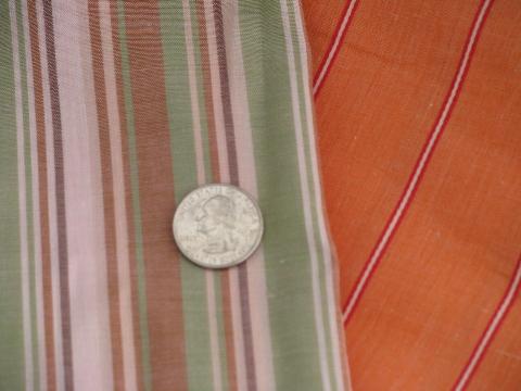 photo of retro vintage 60s-70s cotton and blend plaid and striped fabric lot #5